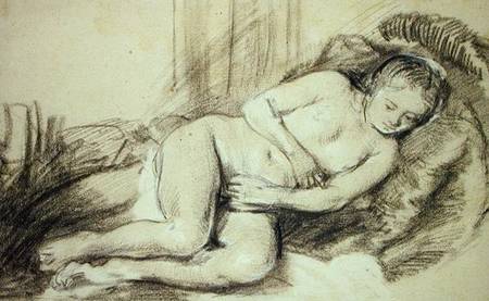 Reclining Female Nude a Rembrandt van Rijn