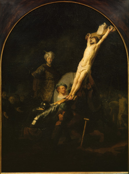 Rembrandt / Erection of the Cross. a Rembrandt van Rijn