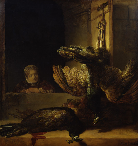 Rembrandt / Still-life with dead peacock a Rembrandt van Rijn