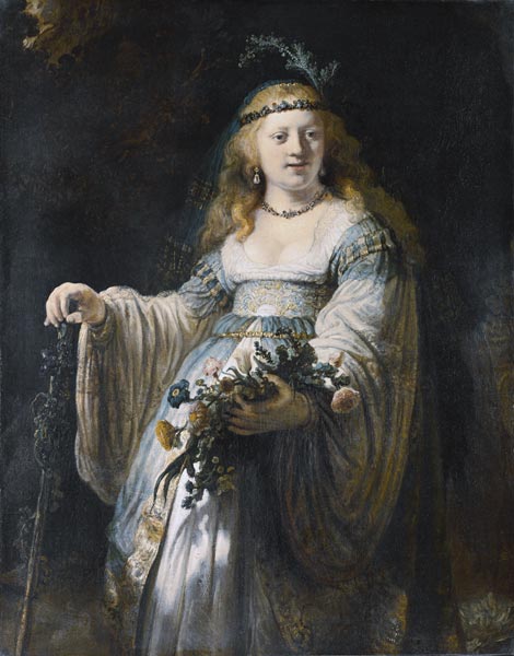 Saskia van Uylenburgh in Arcadian Costume a Rembrandt van Rijn