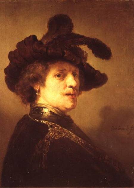 Self Portrait in Fancy Dress a Rembrandt van Rijn