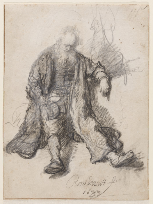 Old Man Seated (The Drunken Lot?) a Rembrandt van Rijn