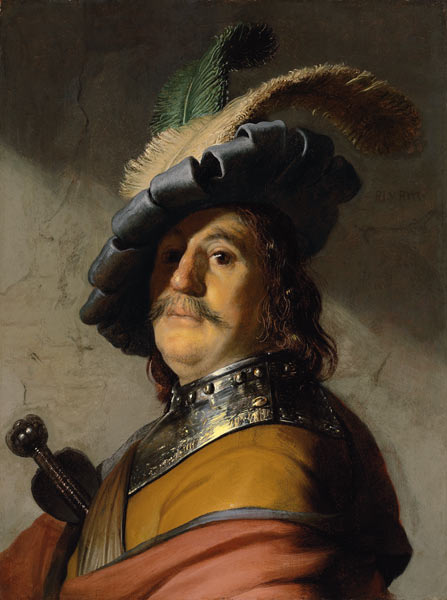 Rembrandt / Soldier a Rembrandt van Rijn