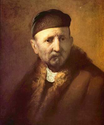 Head of an old man (Study) a Rembrandt van Rijn