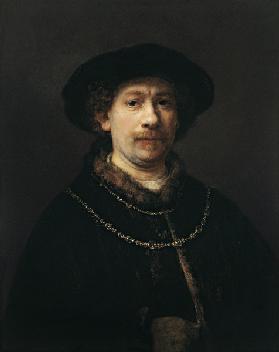 Self Portrait with Beret and Two Gold Chains