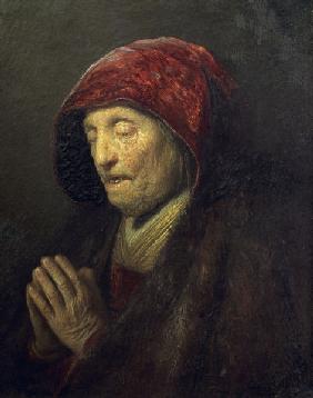 Rembrandt, Betende alte Frau