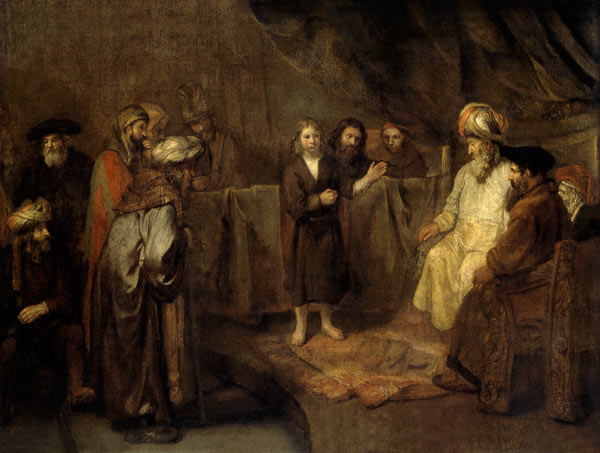 The Twelve Year Old Jesus in front of the Scribes a Rembrandt van Rijn