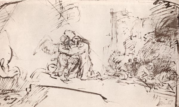 Christ on the Mount of Olives (pen, brush and a Rembrandt van Rijn