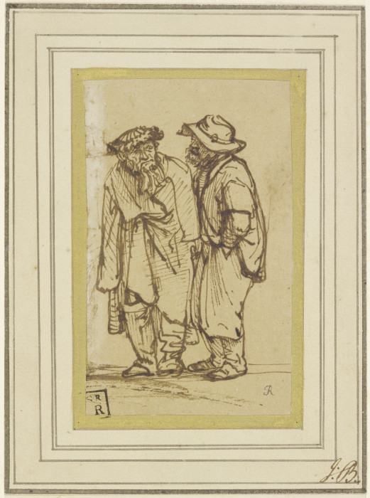 Two men talking a Rembrandt van Rijn