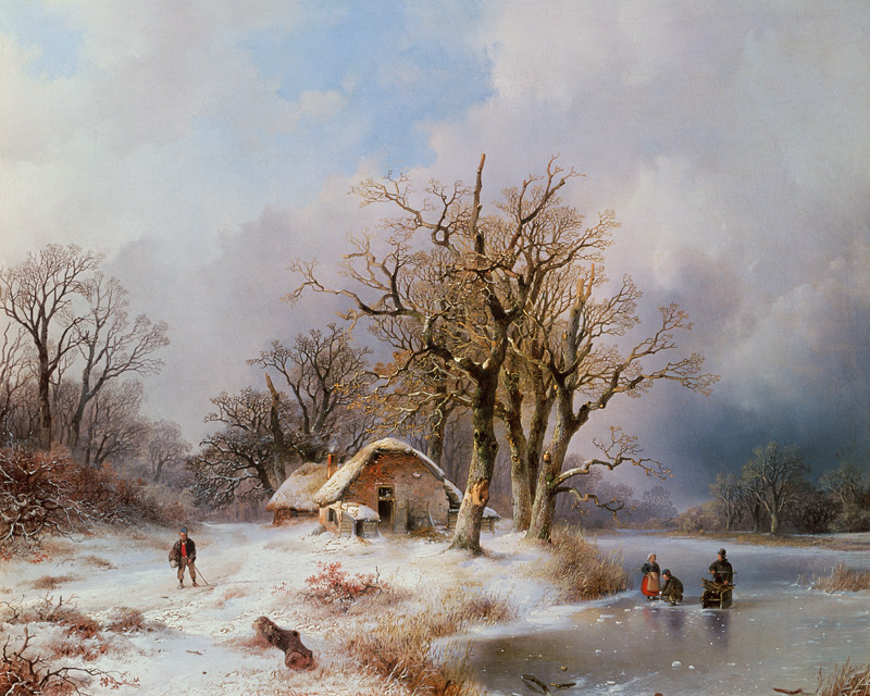 Winter landscape a Remigius van Haanen