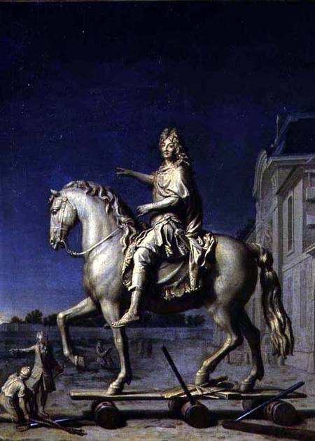 Transporting the Equestrian Statue of Louis XIV to the Place Vendome in 1699 a Rene Antoine Houasse