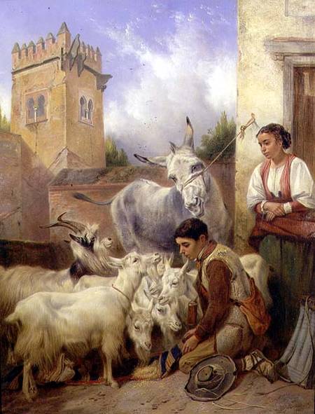 Feeding Goats in the Alhambra a Richard Ansdell