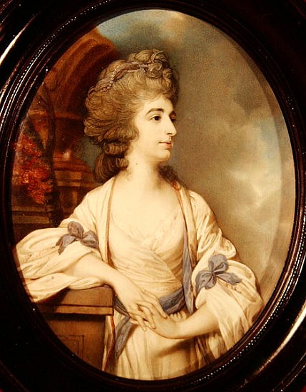 Portrait of Sarah Siddons (1755-1831) 1783 (watercolour on ivory) a Richard Crosse