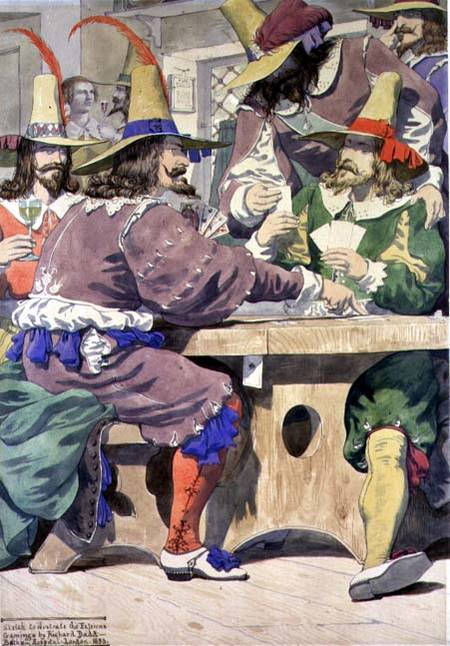 Gaming, sketch illustrating the Passions a Richard Dadd