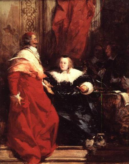 Anne of Austria (1601-66) with Cardinal Mazarin (1602-61) a Richard Parkes Bonington