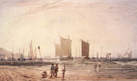 French Coast, with fishing Boats a Richard Parkes Bonington
