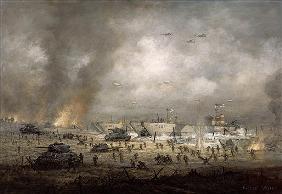 ''The Tanks Go In'', Sword Beach (oil on canvas) 