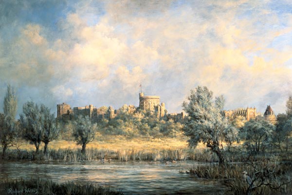 Windsor Castle: from the River Thames  a Richard  Willis