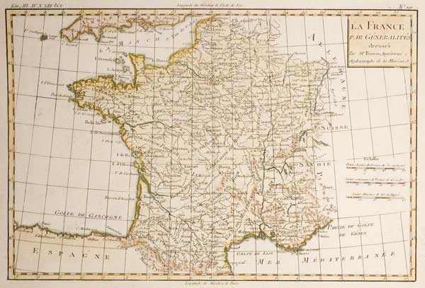 Map of France a Rigobert Bonne