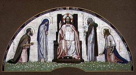 Christ Enthroned with SS. Peter, Joseph, Edward and the Virgin Mary a Robert Anning Bell