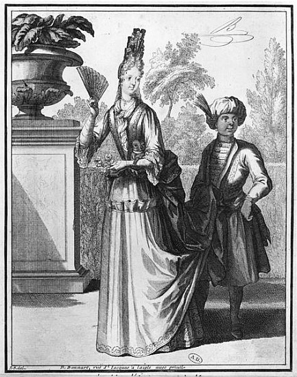 Noblewoman''s dress, late 17th century a Robert Bonnart