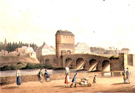Entrance into Hanau over the Kinzig Bridge, from 'An Illustrated Record of Important Events in the A a Robert Bowyer
