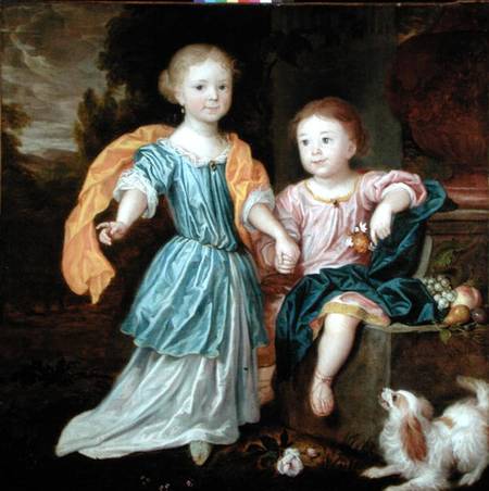 Portrait of a Young Girl and Boy, said to be the children of Sir William Reynolds Lloyd a Robert Byng or Bing