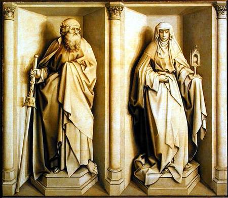 St. James the Great and St. Clare, predella panel from The Nuptials of the Virgin a Robert Campin