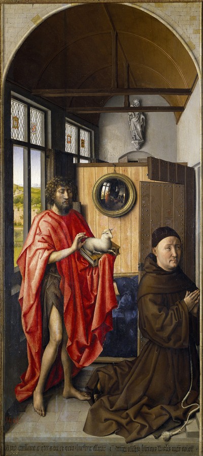 Saint John the Baptist and the Franciscan Heinrich von Werl a Robert Campin