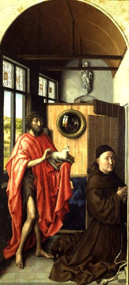 St. John the Baptist and the Donor, Heinrich Von Werl from the Werl Altarpiece a Robert Campin