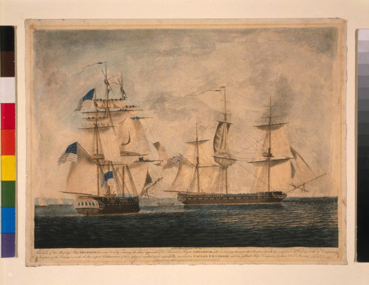 HMS Shannon captures USS Chesapeake, 1 June 1813 a Robert Dodd