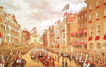 Wedding Procession of Edward, Prince of Wales and Princess Alexandra Driving through the City at Tem a Robert Dudley