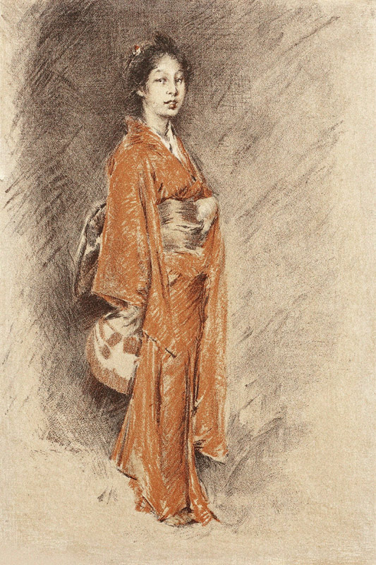 Japanese Woman in Kimono a Robert Frederick Blum