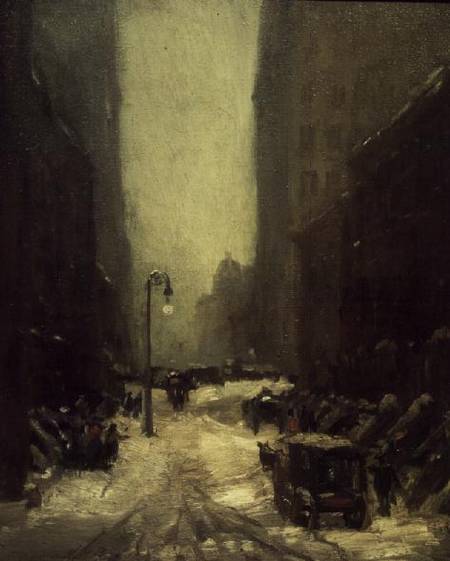 New York Street Under Snow a Robert Henri