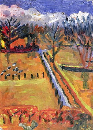 Blue Road, Hereford, 1998 (oil on board)  a Robert  Hobhouse