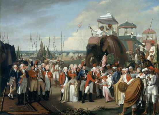 The reception of the Mysorean Hostage Princes by Lieutenant General Lord Cornwallis (1738-1805) c.17 a Robert Home