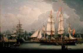 Four-Masted Clipper Ship in Liverpool Harbour