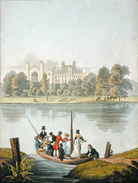 Eton College, and Ferry over the Thames, from 'The Naturama, or, Nature's Endless Transposition of V a Robert the Younger Havell