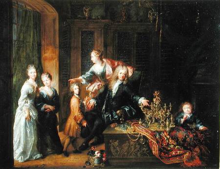 Portrait of Nicolas de Launay (1646-1727) and his Family a Robert Tournieres