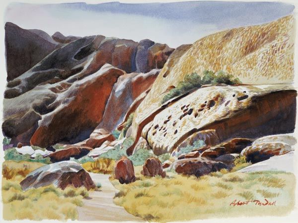 Aspects of Uluru (Ayers Rock), Australia (w/c)  a Robert  Tyndall