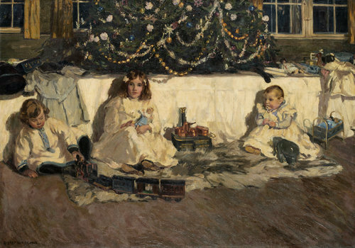 Kinder unter dem Weihnachtsbaum a Robert Weise