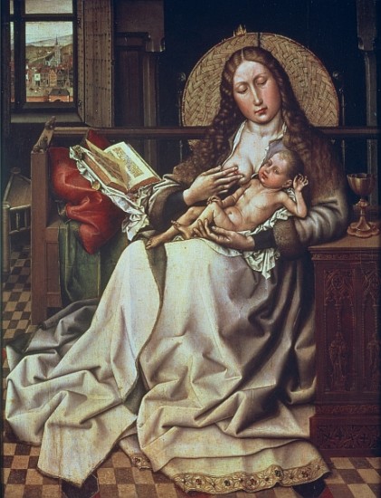 Virgin and Child Before a Firescreen, c.1440 (oil & egg tempera on panel) a (Robert Campin) Master of Flemalle