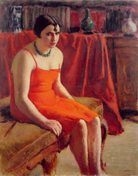 Seated Woman in a Red Dress, 1929 (oil on canvas)  a Roderic O'Conor