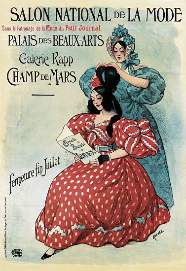 Poster advertising the 'Salon National de la Mode' a Roedel