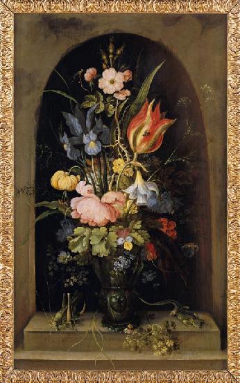 Flower still life in a niche