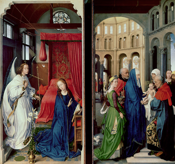 The Annunciation and the Presentation in the Temple a Rogier van der Weyden
