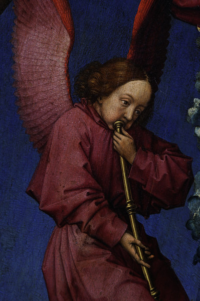 R.v.d.Weyden, Last Judgement, angel a Rogier van der Weyden