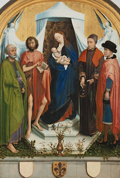 Maria with the child and the hll.Petrus, Johannes d.T., Cosmas and Damian (Medici Madonna) a Rogier van der Weyden