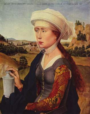 Braquealtar, right wing, Maria Magdalena a Rogier van der Weyden