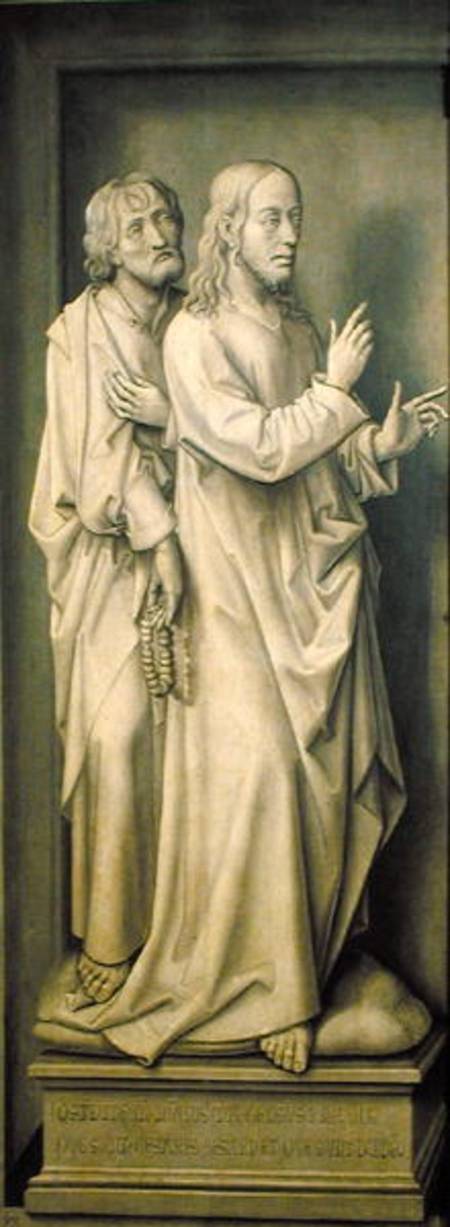 Christ and a Disciple, from the Redemption Triptych a Rogier van der Weyden